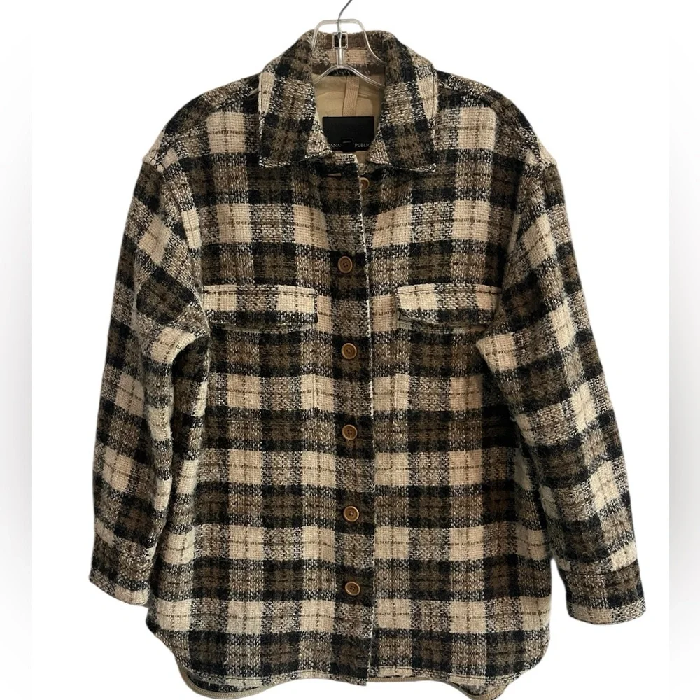 BANANA REPUBLIC Wool/Alpaca Italian Boucle Shirt Jacket Shacket Size XS - Picture 3 of 6